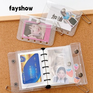 Fay Book Túi bên trong, Vỏ đựng thẻ lá rời năm lỗ, Túi lưu trữ PVC M5 trong suốt lấp lánh chính hãng