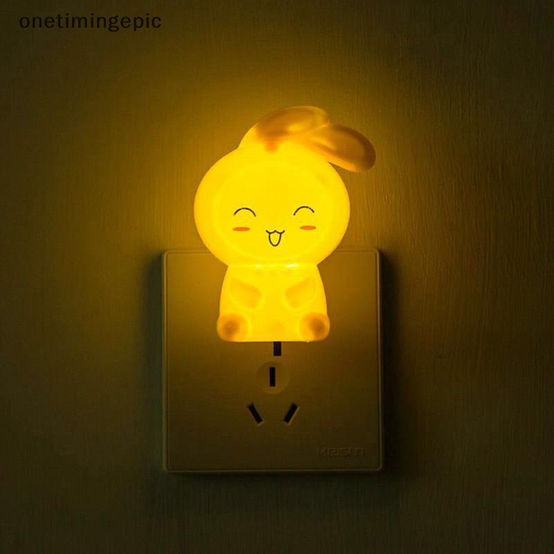Onetimingepic Đèn LED hoạt hình dễ thương thỏ đèn ngủ chuyển đổi đèn tường đèn đầu giường cho trẻ em OTE