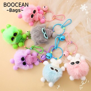 BOOCEAN Mặt dây chuyền tóc thỏ Elf Rex, Lovers Diy Couples Móc khóa, Trang trí túi sang trọng Kawaii thời trang