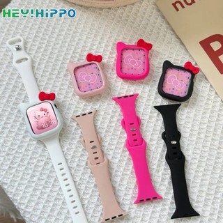 Vỏ bảo vệ hoạt hình dễ thương + dây đeo silicon phù hợp cho dòng đồng hồ thông minh 9 / 8 / 7 / 6 / 5 / SE / 4 / 3 dây đeo thắt lưng nhỏ phù hợp cho iwatch 49 / 45 / 44 / 42 / 41 / 40 / 38mm