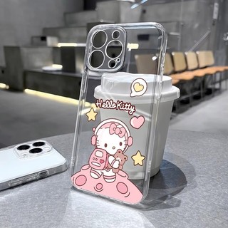 Ốp Lưng Cho iPhone 11 15 12 13 14 Pro Max X XR Xs Max 14 Plus Mèo Kitty Dễ Thương Hoạt Hình Bé Gái Mềm Trong Suốt