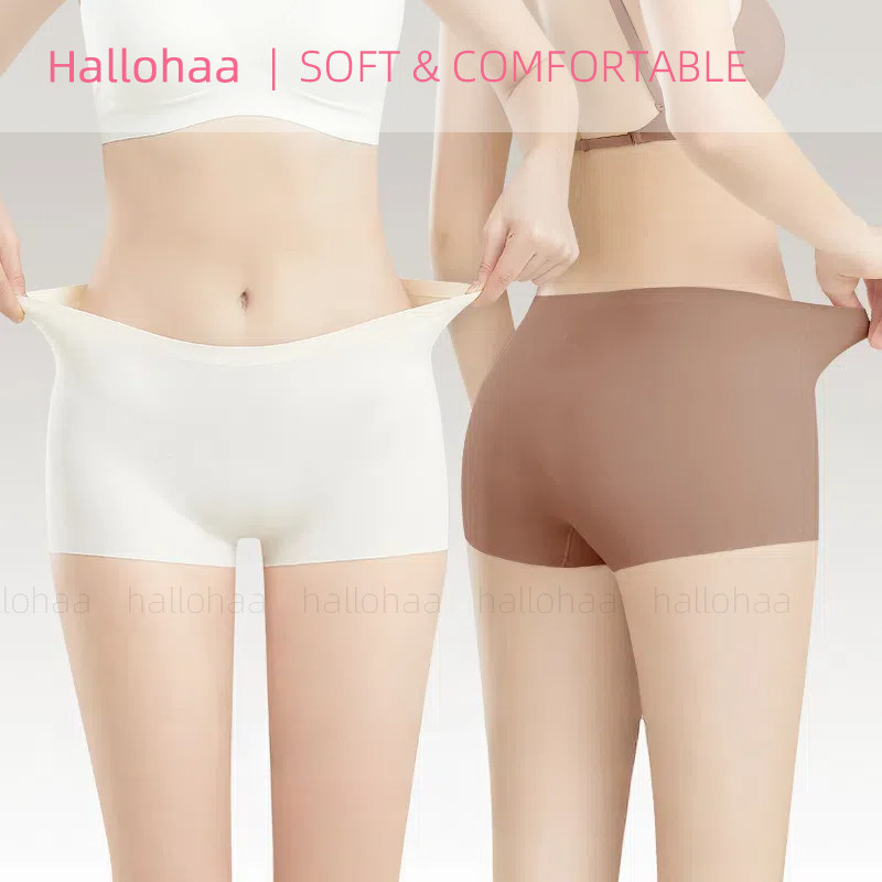 Quần Lót Boxer Nữ Liền Mạch Giữa Eo 6 Màu Mềm Mại Thoáng Khí Thoải Mái Thân Thiện Với Da