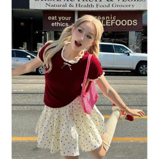 ÁO CROPTOP CỔ TRÒN TAY NGẮN VIỀN REN[Ảnh chụp] HOT