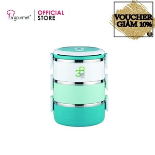 Camen đựng cơm LA GOURMET Millennium 3 ngăn 357120 2.1L (Xanh Ngọc/Trắng)