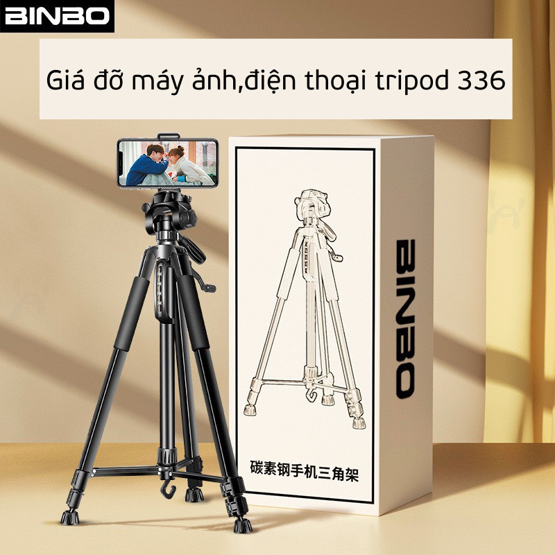 Giá đỡ máy ảnh, điện thoại Tripod 3366 (Tặng kẹp điện thoại)chân máy ảnh chuyên chụp hình livestream