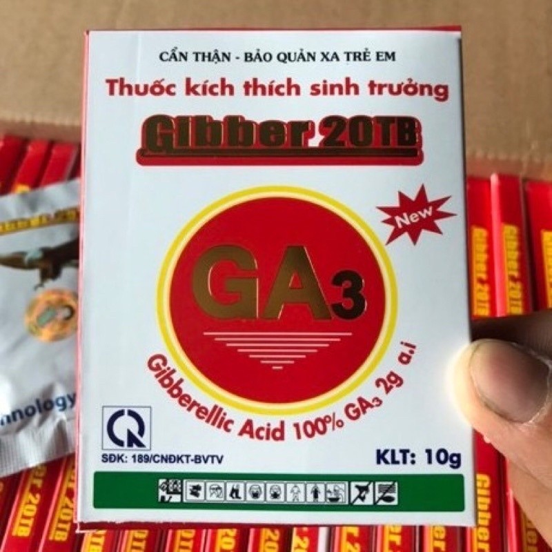 GA3 Thuốc Kích Thích Sinh Trưởng cây trồng Gibber 20TB  Viên 10g