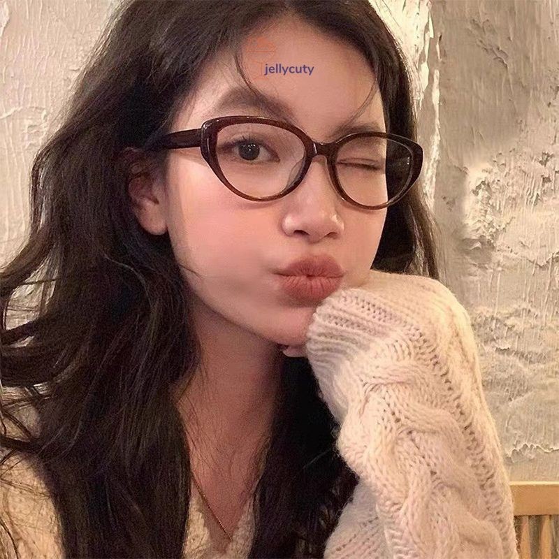 🍥jellycuty🍥 👓Mắt mèo tam giác bướm chống ánh sáng xanh kính phẳng dành cho nữ thời trang chống ánh sáng xanh kính mắt khung | BigBuy360 - bigbuy360.vn