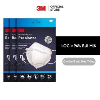 Combo 3 Khẩu Trang 3M™ 9013 đạt chuẩn KN95, Ngăn ngừa bụi mịn PM2.5 Trắng Đen