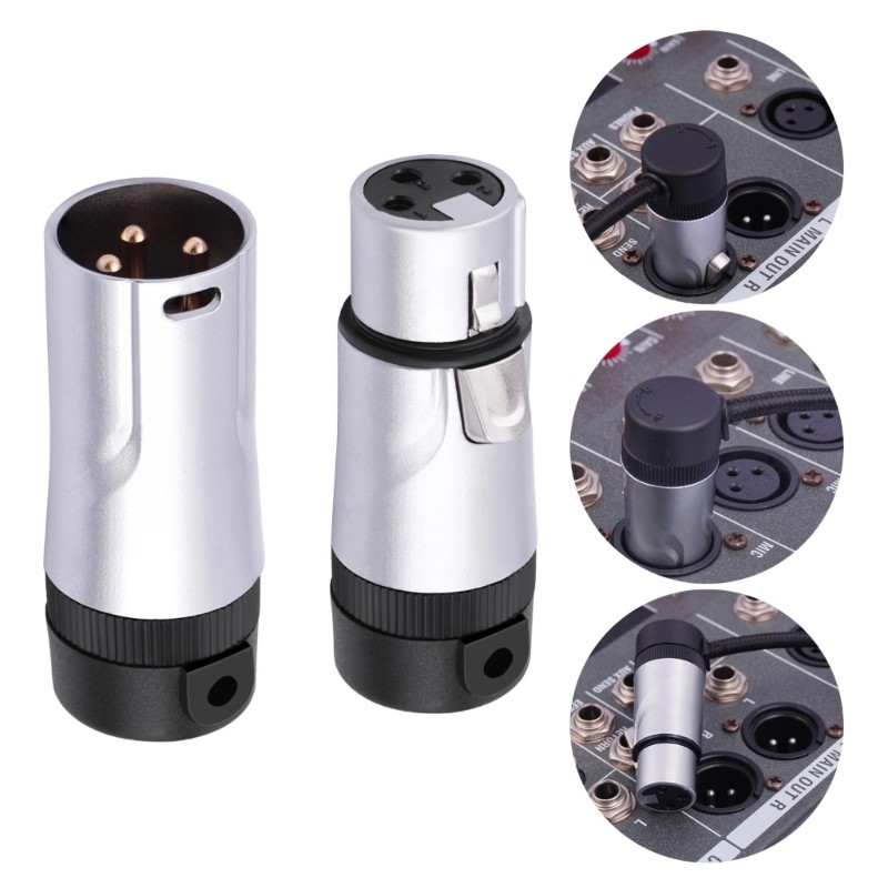 TO 2 Chiếc Ổ Cắm Thính Giác Mic 3Pin Chuyên Nghiệp Phích Cắm Nam Nữ Cho Kết Nối Micro