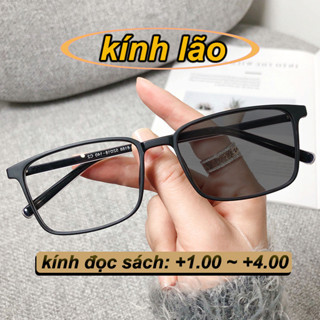 kính lão Gọng kính cận vuông cận nam và nữ đổi màu khi ra nắng +1.0 +1.5 + 2.0 +2.5 +3.0 +3.5 +4.0 Ống kính chuyển sang màu xám chống tia uv