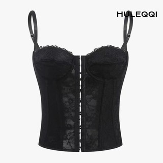 HULEQQI Corset xương cá gợi cảm màu trơn thanh lịch