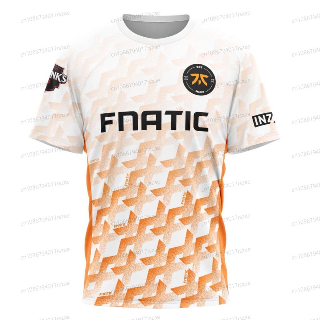 Fnatic Esports Team 2024 Đồng phục Jersey Mùa hè Áo thun nam in 3D thoáng khí