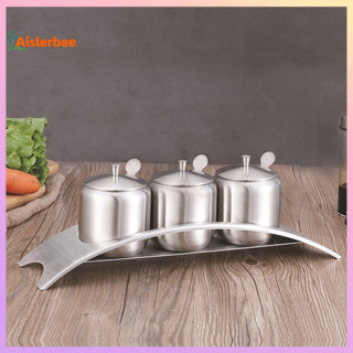 Aislerbee 1 Bộ Nồi Gia Vị Chống Bụi Niêm Phong Tốt Phong Cách Châu Âu Chống Trầy Xước Hộp Đựng Nắp Thép Không Gỉ Thiết Kế Lọ Gia Vị Cho Nhà Bếp