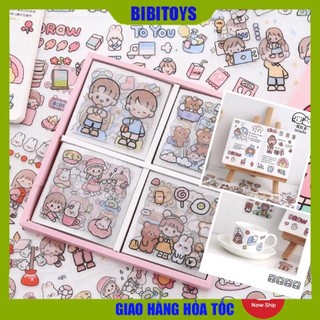 Sticker 2D Cute Trang Trí Bình Nước Điện Thoại Sổ Sách LapTop - Giá 1 chiếc