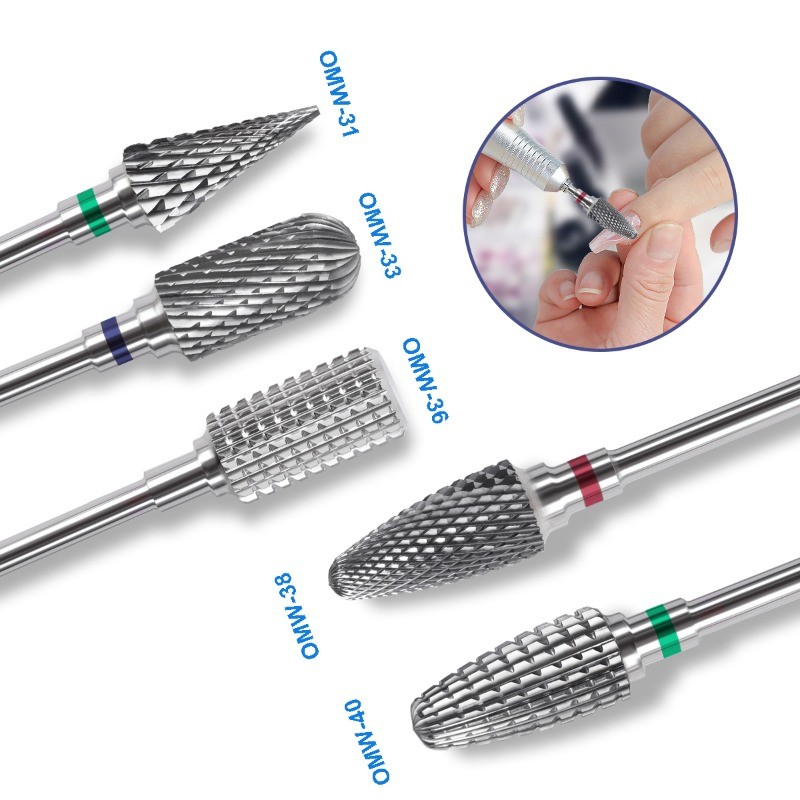 2024 Mới Nail Art Vonfram Thép Đánh Bóng Đầu Đánh Bóng Loại Bỏ Móng Tay Tập Tin Đệm Móng Tay Nghệ Thuật Thiết Bị Phụ Kiện