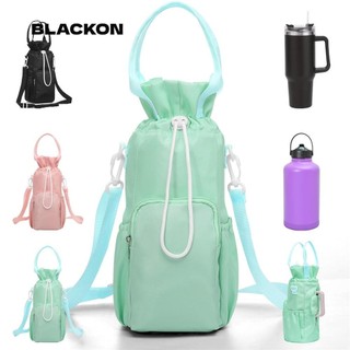 Túi đựng chai nước BLACKON, có túi điện thoại có dây đeo tay Túi đựng chai nước, cốc dây rút đeo chéo có thể điều chỉnh Giá đỡ chai nước đeo vai