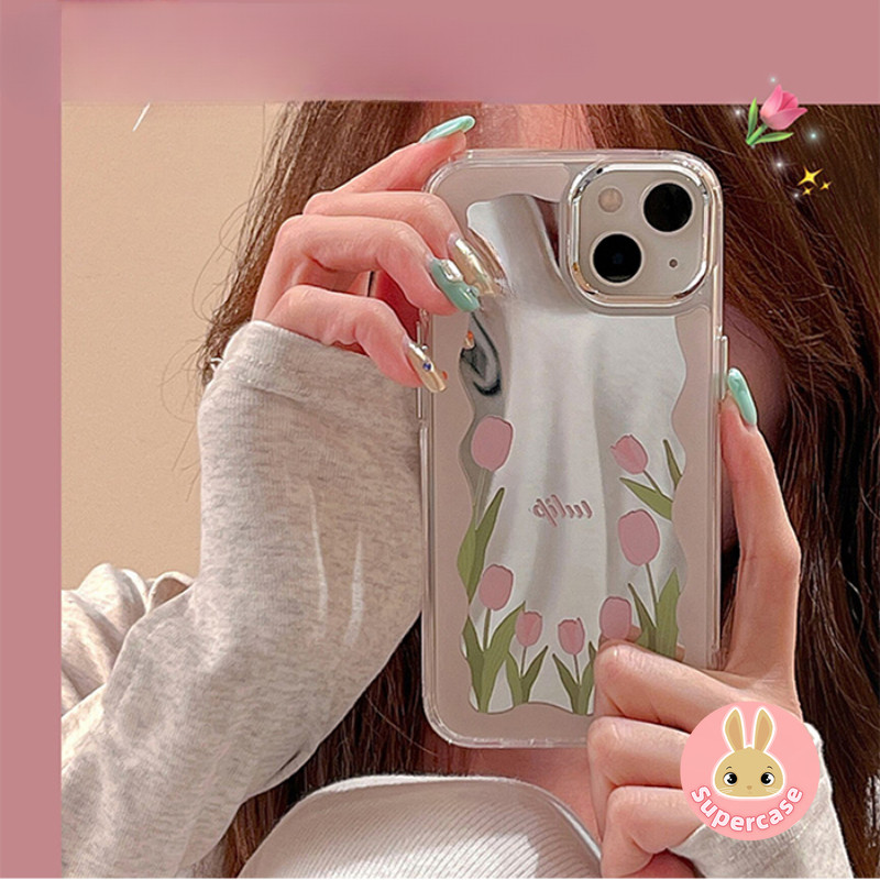 Ốp Điện Thoại Gương Tulip Cho OPPO A5 A3 F29 Pro Realme C75 GT7 14 Pro Plus 14X GT Neo 7X 7 6 5 SE G