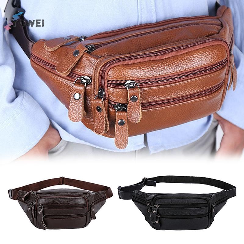 Yowei Dung Tích Lớn Chống Thấm Nước Thật Da Thật Chính Hãng Nam Túi Thắt Lưng Bò Dây Kéo Công Nhân Du Lịch Giải Trí Túi Điện Thoại VN
