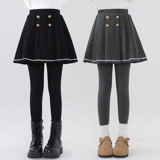  Quần legging bé gái váy váy hai mảnh giả trẻ em váy xếp ly bé gái thời trang mẫu mỏng quần dài 