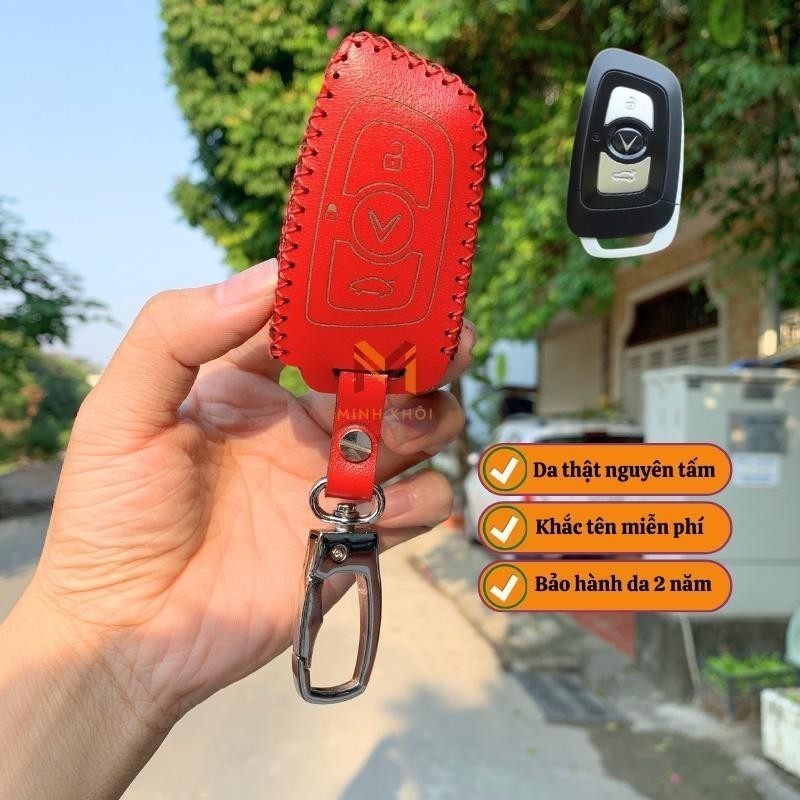 Bao Da Chìa Khóa Xe Vinfast LuxA/SA da nhập khẩu, khâu thủ công