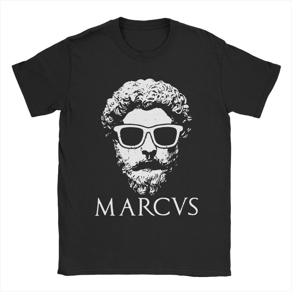 Stoicism Nhà triết học Vua Marcus Aurelius Áo thun nam Socrate 100% Cotton Tee Cổ Tròn Tay Ngắn Áo S