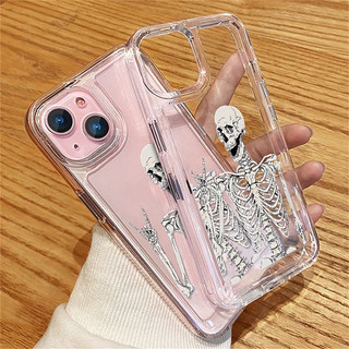 Ốp lưng sang trọng màu đen chống sốc Tương thích cho IPhone 11 16 15 14 Pro Max 13 12 XR XS X 8 7 Plus Vỏ bảo vệ trong suốt mềm