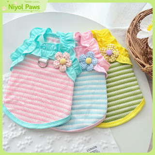 Dopamine Sọc Thú Cưng Áo Vest Không Tay Chống Rơi Mỏng Trang Phục Mùa Hè Cho Chó Mèo