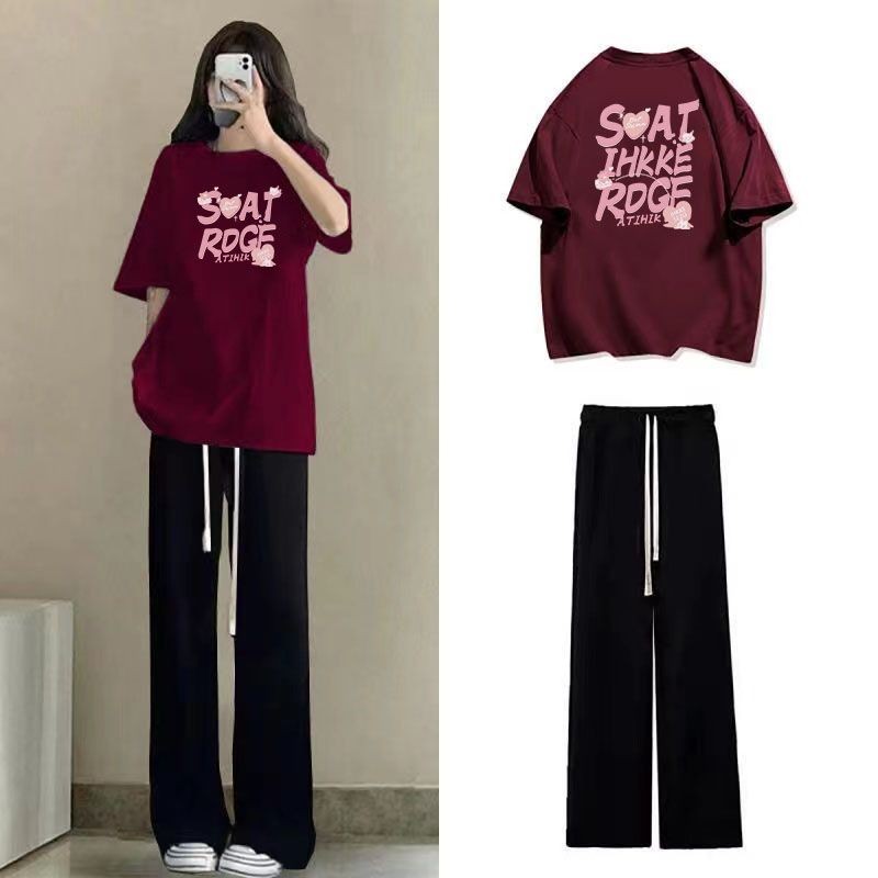 Bộ Quần Áo Nữ Áo Phông Bộ Hai Chiếc Siêu Tiên Nữ Mùa Hè Ngắn Tay Rộng Rãi Học Sinh Thon Gọn