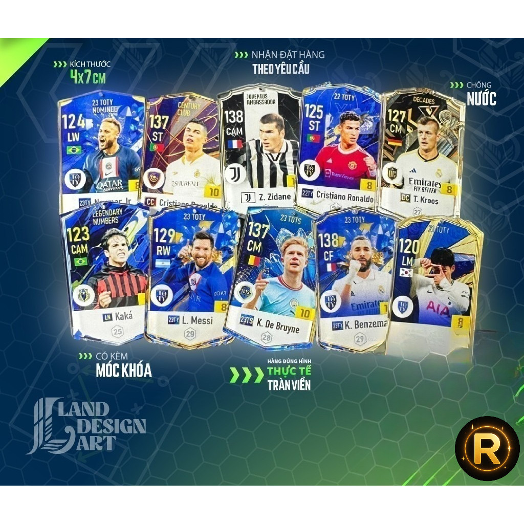 [sẵn] Móc khoá cầu thủ - Thẻ trưng bày FC Online (FO4) [mới] RIN HUDA