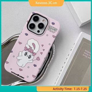 Esther Pink Rabbit Love Phone Case Film 2 trong 1 Dễ thương Thích hợp cho iPhone15 / 14promax / iPhone11 / 12 / 13pro x XS Vỏ điện thoại SEZE chống sốc đơn giản