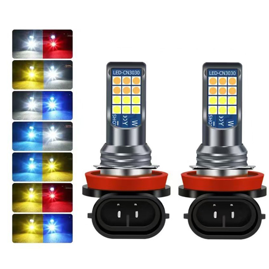 Đèn sương mù ô tô LED hai màu TCYATO H8 H11 H4 9005 HB3 P13W Đèn chạy ban ngày