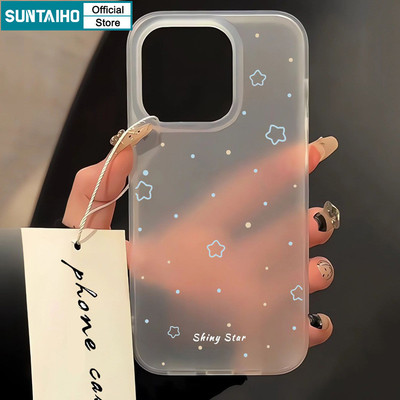 Ốp Điện Thoại Suntaiho Thẩm Mỹ Họa Tiết Star Dot TPU Clear Matte Mềm Cao Cấp Chống Sốc Cho iPhone 11 12 13 14 15 16 Pro Max IP 7 8 Plus Iphon X XS XR Xs max
