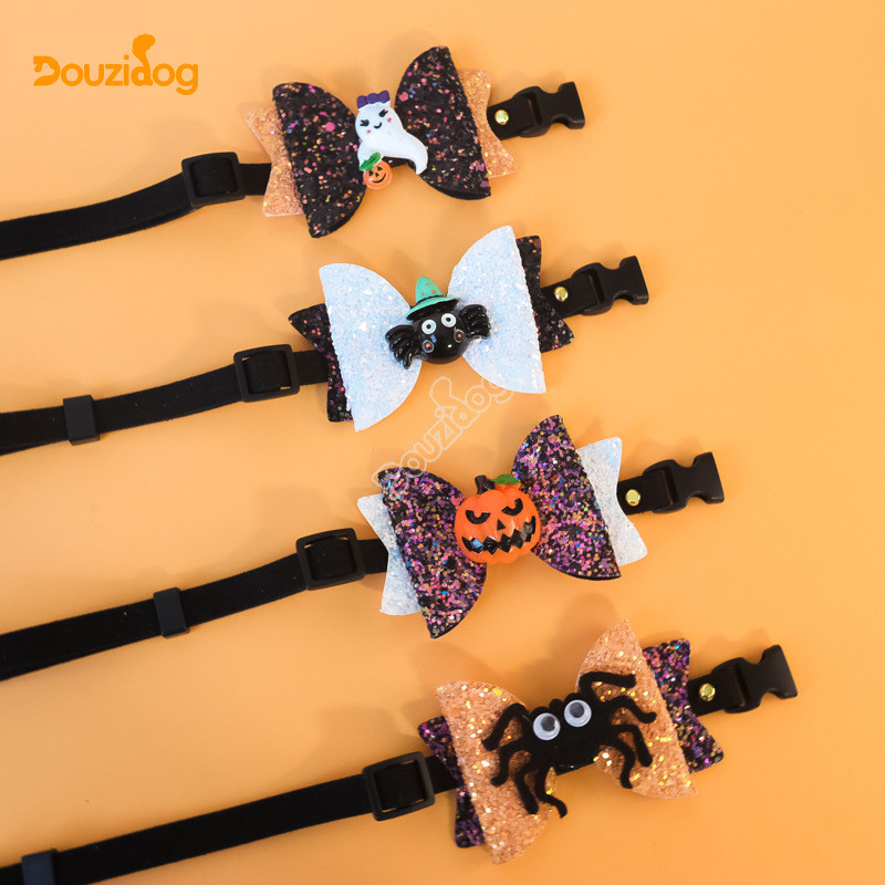 Halloween Cat Bow Tie Dog Bat Tie