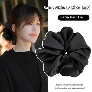  Dây buộc tóc satin kiểu Zhao Lusi scrunchie oversize cho nữ cột búi & đuôi ngựa phụ kiện tóc 