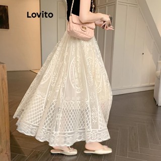 Lovito Váy thường ngày Váy ren hình học dành cho nữ LNA58191