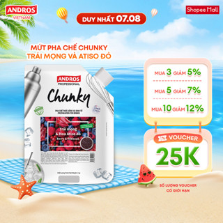 Mứt Pha Chế Trái mọng & Hoa Atiso đỏ - Có miếng trái cây thật - Nguyên liệu pha chế - ANDROS CHUNKY - 1kg