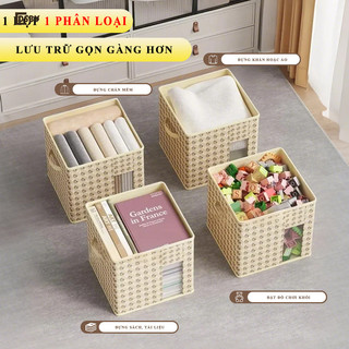 Hộp vải đựng đồ DSBY Hộp đựng quần áo chăn màn gấp gọn cỡ lớn tối ưu không gian phòng