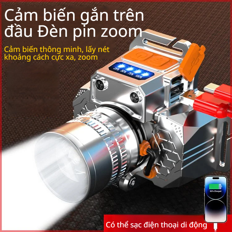 Outdoor flashlight with longrange zoom and strong light induction