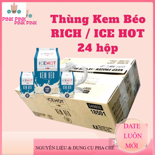 [ HỎA TỐC ] Thùng 24 hộp Kem Béo Rich Lùn / Ice Hot Từ Pink Pink Nguyên Liệu & Dụng cụ Pha Chế Đồ Uống