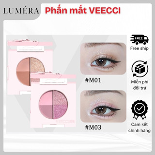  Bảng Phấn Mắt VEECCI Mini 4 Màu Tiện Lợi Trang Điểm Lâu Trôi 