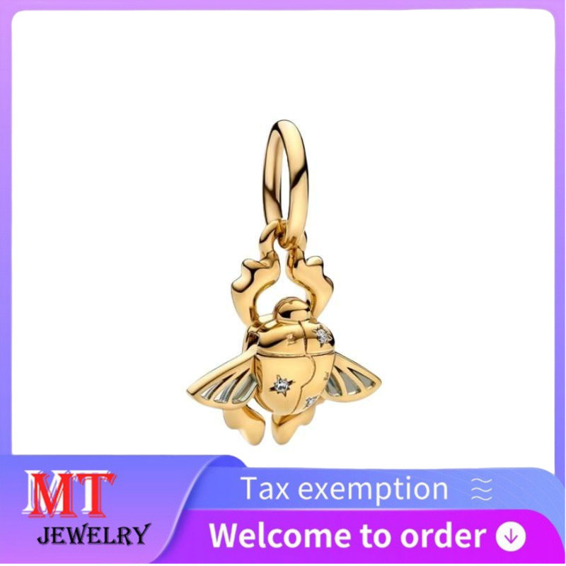 S925 bạc cặp đôi nữ trang sức DIY Disney Aladdin Scarab Beetle Dangle Charm 762345C01