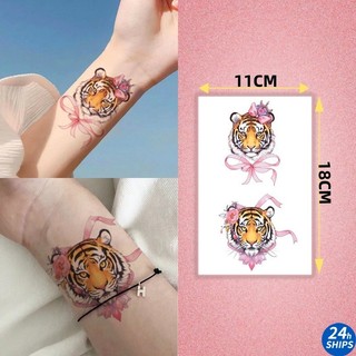 Hình xăm hình hổ hồng hình xăm cô gái dễ thương cổ tay hình xăm chống thấm nước nhãn dán hình xăm kéo dài trong 7 ngày tạm thời hình xăm giả 11 * 18cm