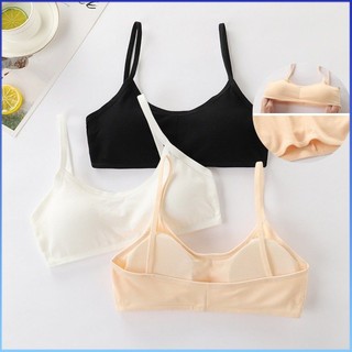 ⚡⚡COD 12-16 tuổi Áo ngực tập cho bé gái Áo ngực trẻ em Thanh thiếu niên Áo vest nữ sinh Thời kỳ phát triển Áo cotton nguyên chất Áo nhỏ không có vòng thép Thân thiện với da Đồ lót màu trơn thoáng khí thân thiện