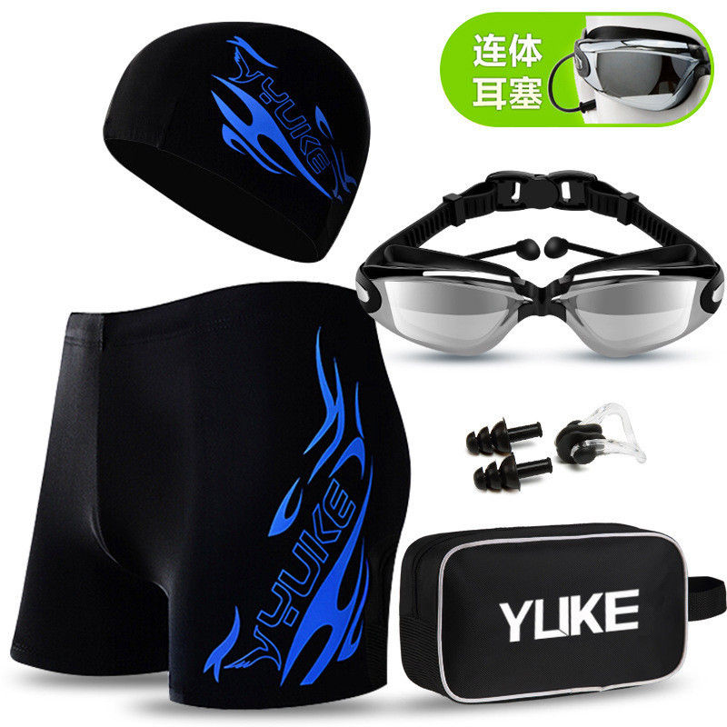 Hot Sale#Swimming Trunks Men's Boxer plus Size Swimming Trunks Men's Fashion Spa Swimsuit Goggle and