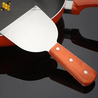 Thìa bít tết CORDELL, Thìa nướng chống bỏng tay cầm bằng gỗ chống rỉ sét, Chảo nướng bền bằng thép không gỉ đa chức năng Turner Teppanyaki