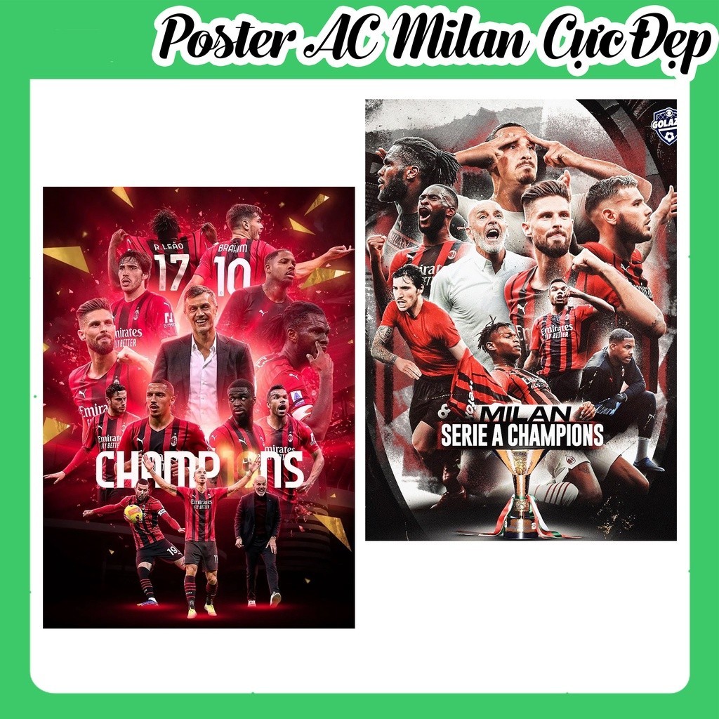 Poster AC Milan Dán Tường Cực Đẹp, Ảnh Dán Tường AC Milan, Poster Bóng Đá Có In Theo Yêu Cầu