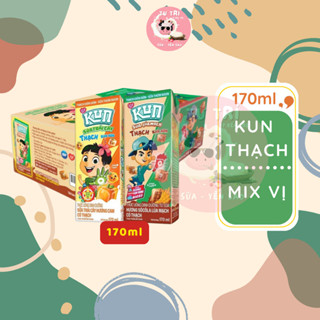  Sữa Kun Thạch Hương   Socola Dâu,Cam   Thùng 48 hộp 170ml. 