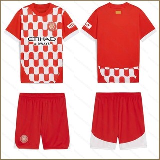 Qy 2024-2025 La Liga Girona Câu lạc bộ bóng đá sân nhà Jersey Fan Áo thun Quần short bóng đá Trẻ em Người lớn Plus Kích thước