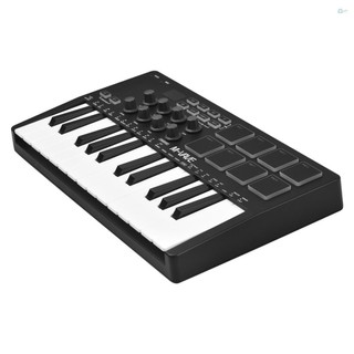 Bàn phím điều khiển midi 25 phím m-vave bàn phím usb di động mini bộ điều khiển midi với 25 phím nhạy cảm tốc độ 8 miếng đệm có đèn nền rgb 8 núm