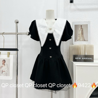 Jum váy cổ nhọn hoa đá QP CABOXIN